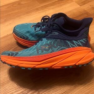 Hoka Women’s  - Teal and Orange Size 8.   Cute Hoka sneakers. Worn twice .